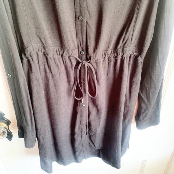 Anthropologie HD In Paris Carmina Tie Waist Tunic Top Dress Black Size Medium M - Picture 5 of 12